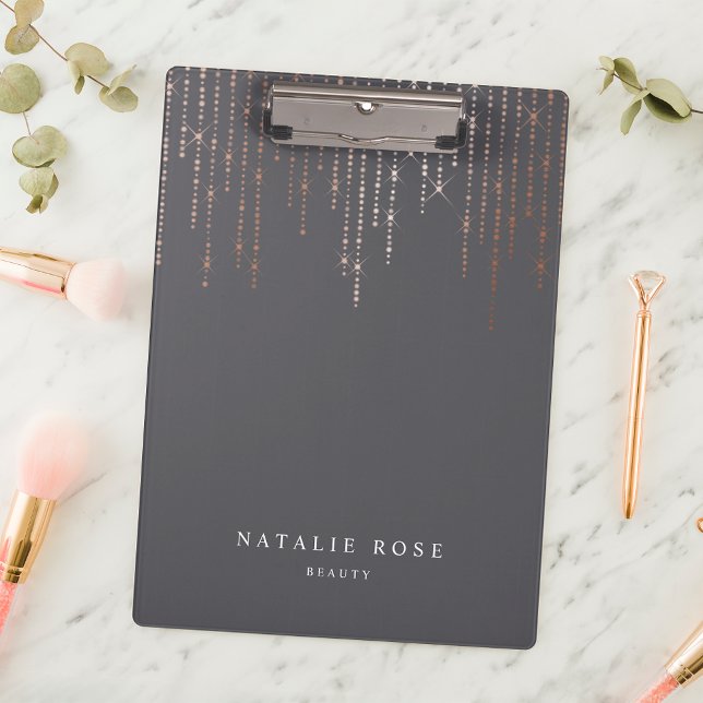 Rose Gold Marquee Personalized Clipboard (Creator Uploaded)