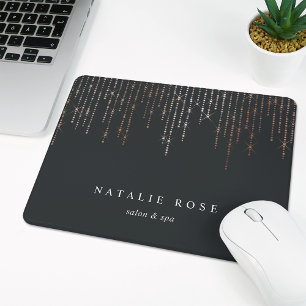 Rose Gold Marquee Personalized Mouse Mat