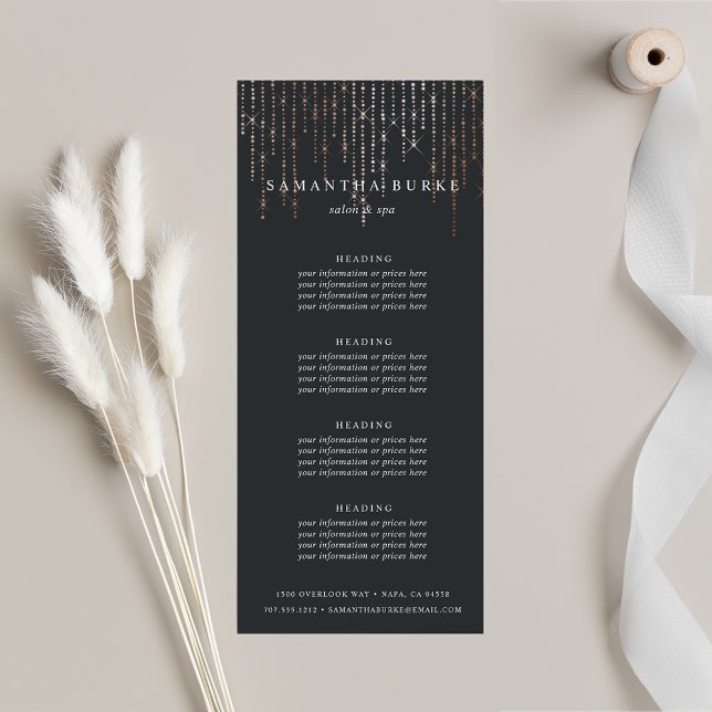 Rose Gold Marquee | Pricing or Services Rack Card (Creator Uploaded)