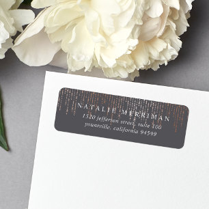 Rose Gold Marquee Return Address