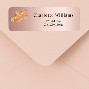 Rose gold masquerade party return address