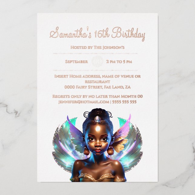 Rose gold melanin fairy princess enchanted real (Front)