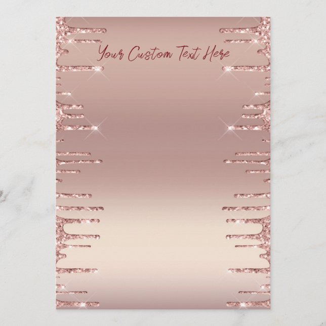 Rose Gold Menu Custom Text - Choose Font - Colours (Front)