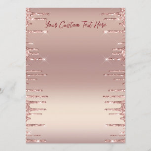 Rose Gold Menu Custom Text - Choose Font - Colours