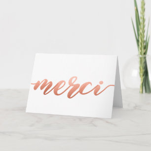 Rose Gold Merci Note Card