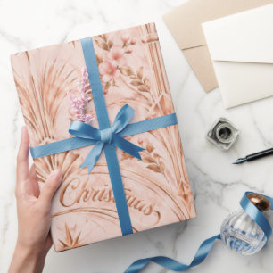 Rose Gold Merry Christmas Luxury wrapping paper