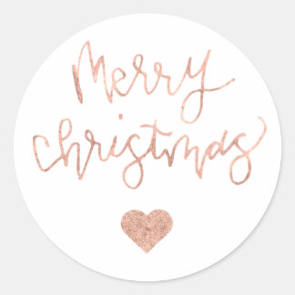 Rose Gold Merry Christmas Sticker