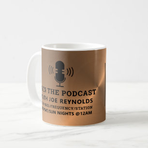 Rose Gold Metal Effect, Podcaster, Podcast Advert Coffee Mug