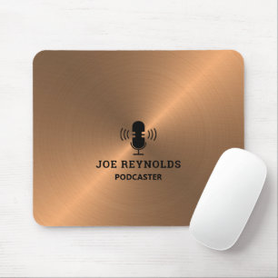 Rose Gold Metal Effect, Podcaster, Podcast Mouse Mat