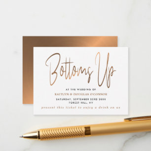 Rose Gold Metal Effect Style Free Drink Ticket Enclosure Card