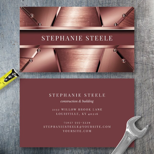 Rose Gold Metallic Business Card (Creator Uploaded)
