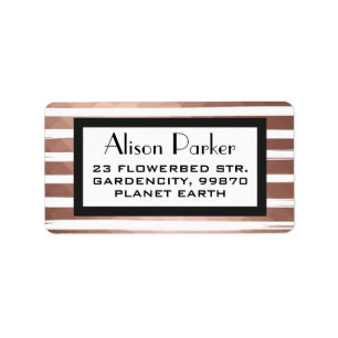Rose gold metallic effect elegant modern chic label