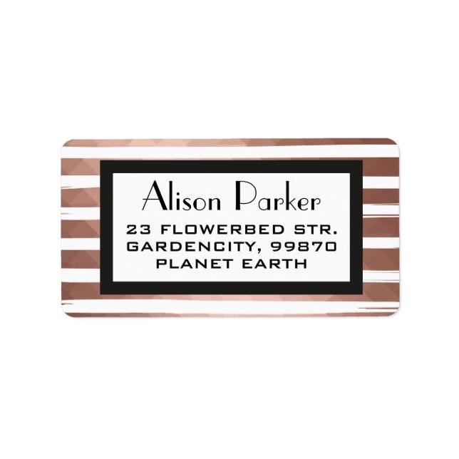 Rose gold metallic effect elegant modern chic label (Front)