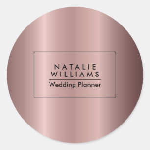 Rose Gold Metallic Foil Classic Round Sticker