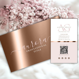 Rose Gold Metallic Grace Business Card