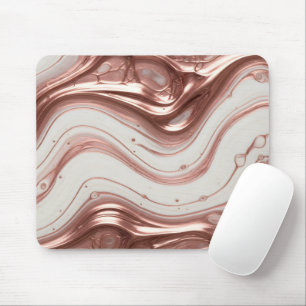 Rose Gold Metallic Liquid Marble Mouse Mat