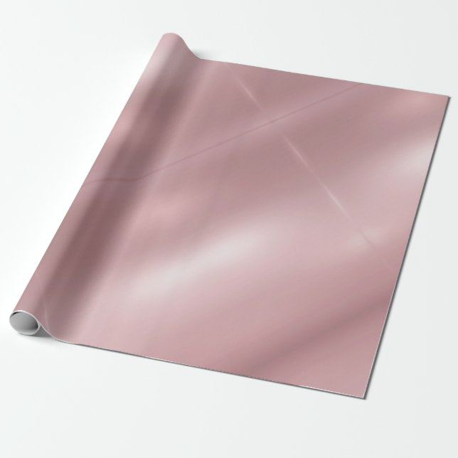 Rose Gold Metallic Look Elegant Glam Modern Golden Wrapping Paper (Unrolled)