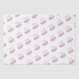 Rose gold metallic look Valentine heart love white Tissue Paper