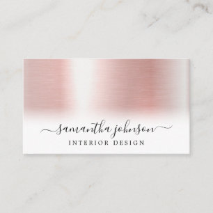 Rose Gold Metallic Modern Elegant Business Card