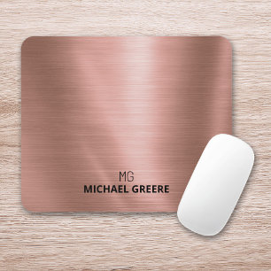Rose Gold Metallic Personalised Mouse Mat