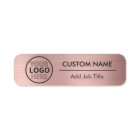 Rose Gold Metallic Style Logo Custom Employee