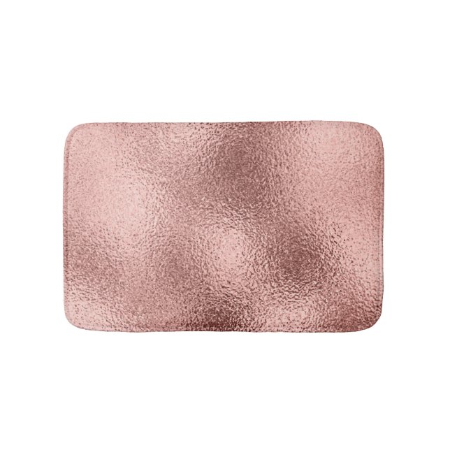 Rose Gold Metallic: Vintage Shine. Bath Mat (Front)