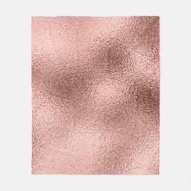 Rose Gold Metallic: Vintage Shine. Fleece Blanket (Front)