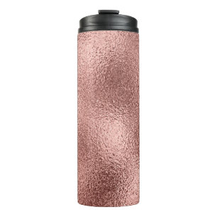 Rose Gold Metallic: Vintage Shine. Thermal Tumbler