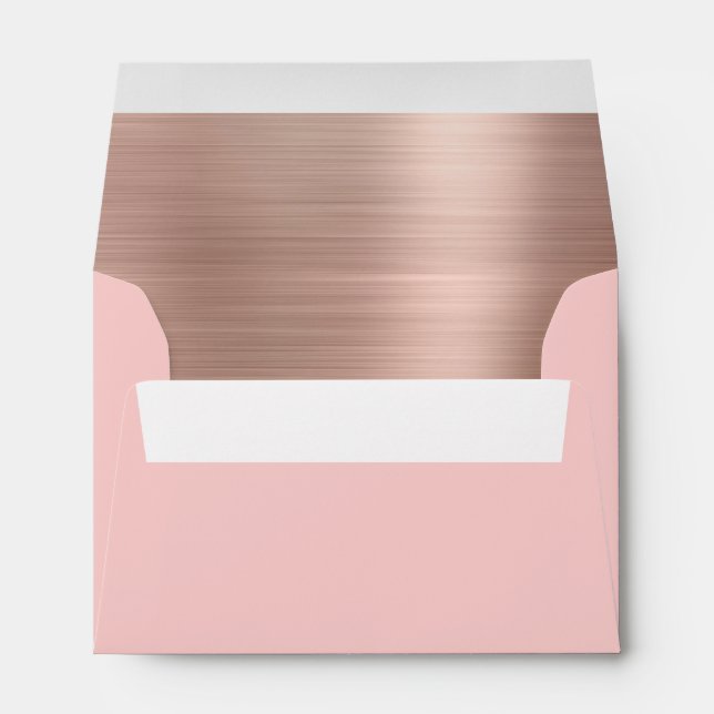 Rose Gold Metallic Wedding Sweet 16 Envelope (Back (Bottom))