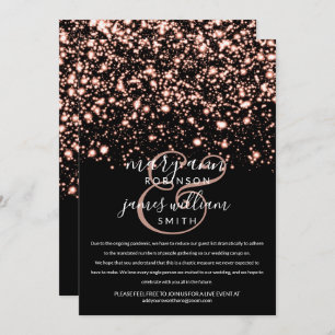 Rose Gold Midnight Glam Changed Reduced Wedding Invitation