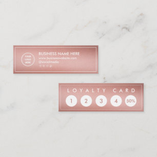 Rose Gold Mini Chic Modern Minimalist Loyalty Card
