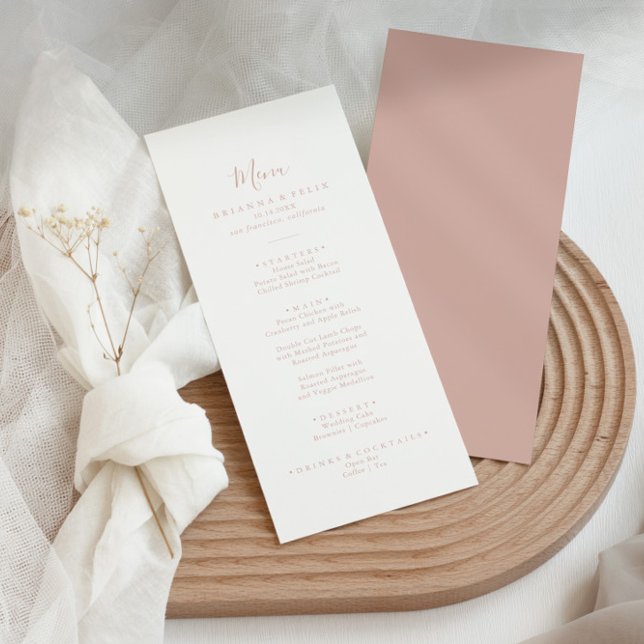 Rose Gold Minimalist Dinner Menu (Creator Uploaded)