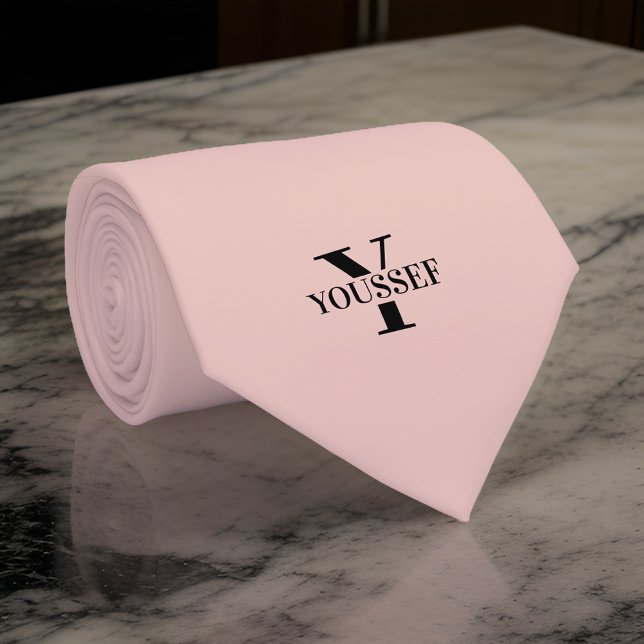 Rose Gold Minimalist Monogrammed Tie (Creator Uploaded)