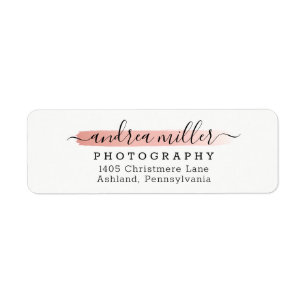 Rose Gold Minimalist Paint Swash Logo Address