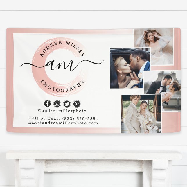 Rose Gold Minimalist Photographer Marketing Photos Banner (Creator Uploaded)