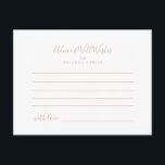 Rose Gold Minimalist Wedding Advice Card<br><div class="desc">This rose gold minimalist wedding advice card is perfect for a modern wedding. The design features a beautiful font in rose gold . These cards are perfect for a wedding, bridal shower, baby shower, graduation party & more. Personalise the cards with the names of the bride and groom, parents-to-be or...</div>