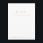Rose Gold Minimalist Wedding Bucket List Cards<br><div class="desc">These rose gold minimalist wedding bucket list cards are the perfect activity for a modern wedding reception or bridal shower. The simple and elegant design features classic and fancy script typography in rose gold. 

Change the wording to suit any life event. Bucket list sign is sold separately.</div>