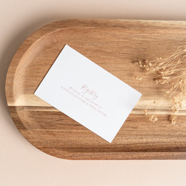 Rose Gold Minimalist Wedding Gift Registry  Enclosure Card (Creator Uploaded)