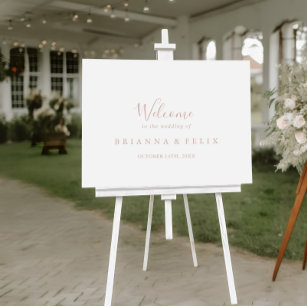Rose Gold Minimalist Wedding Welcome Sign
