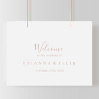 Rose Gold Minimalist Wedding Welcome Sign