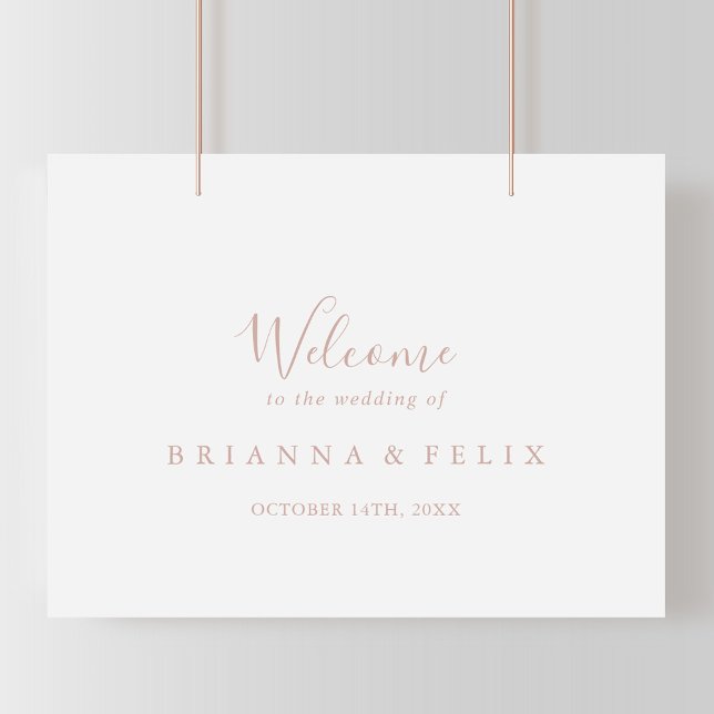 Rose Gold Minimalist Wedding Welcome Sign (Creator Uploaded)