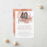 Rose Gold Minimalistic 40th Birthday Invitation<br><div class="desc">Everyone knows your 40s are your best decade. Use this rose gold minimalistic birthday invitation for your 40th Birthday - 40 and Fabulous! Completely customisable.</div>