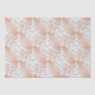 Rose Gold Mint White Cherry Blossom Tissue Paper