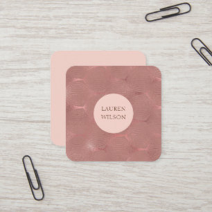 rose gold modern art deco square business card