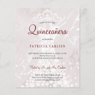 Rose gold modern budget quinceanera invitatation