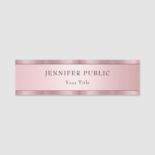 Rose Gold Modern Elegant Template Trendy Name Tag