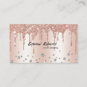 Rose Gold Modern Event Planning Business card