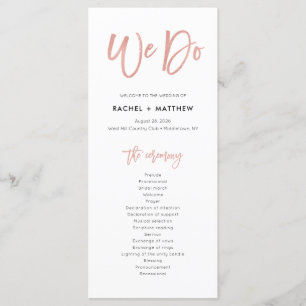 Rose Gold Modern Fairytale We Do Wedding Program Programme