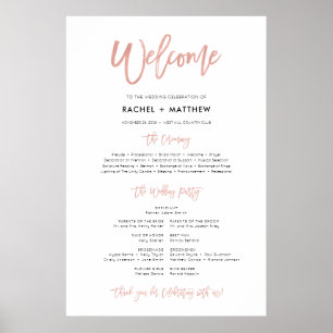 Rose Gold Modern Fairytale Wedding Program Sign