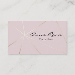 *~* Rose Gold Modern Foil Trendy Pink Geometric Business Card